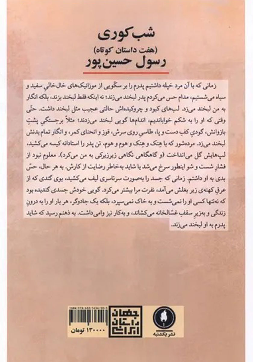 پشت جلد کتاب شب کوری
