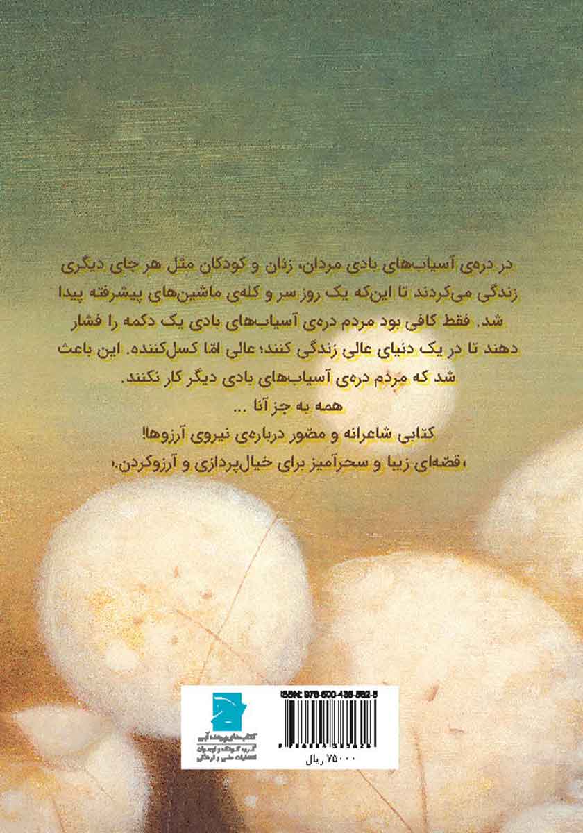 پشت جلد کتاب باغ قاصدکها