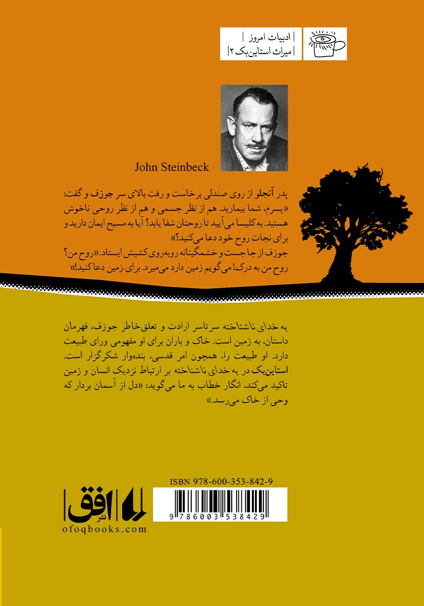 پشت جلد کتاب به خدای ناشناخته