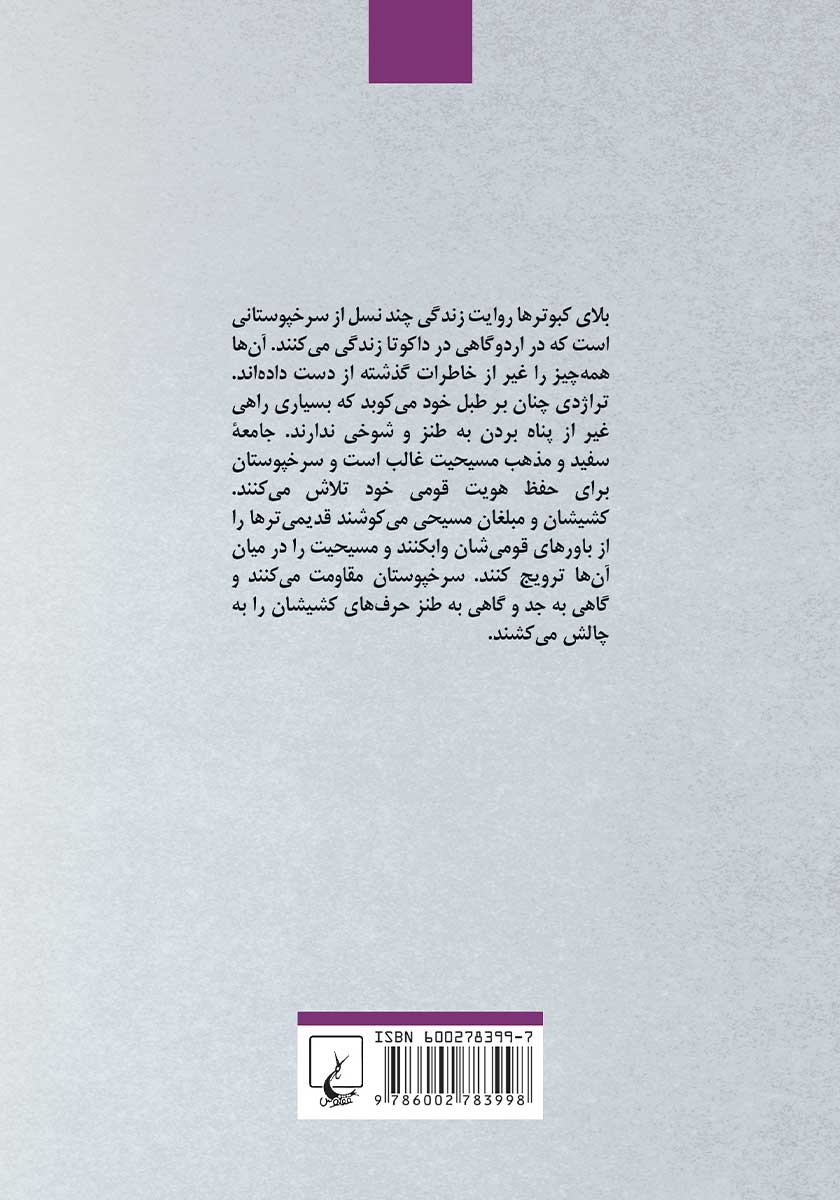 پشت جلد کتاب بلای کبوترها