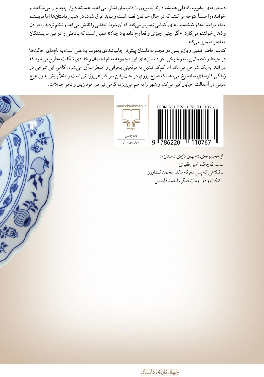 پشت جلد کتاب احتمال پرسه و شوخی