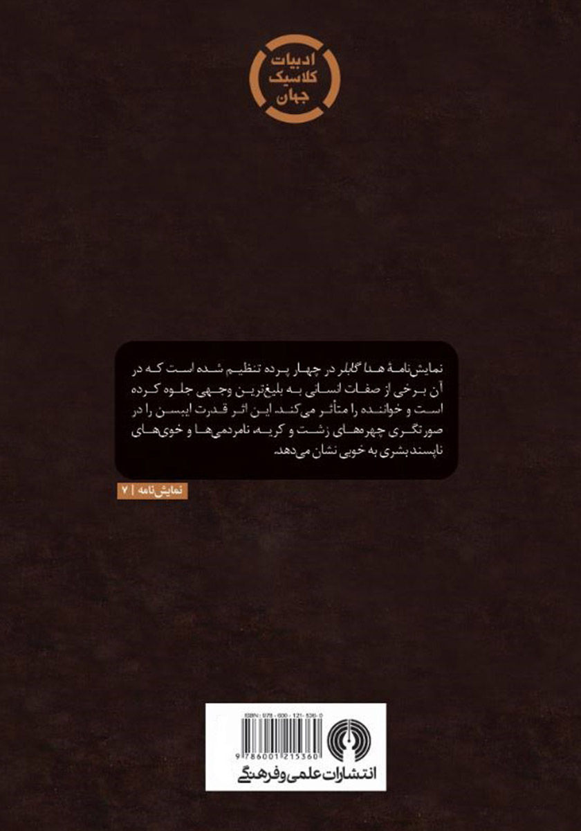 پشت جلد کتاب هدا گابلر