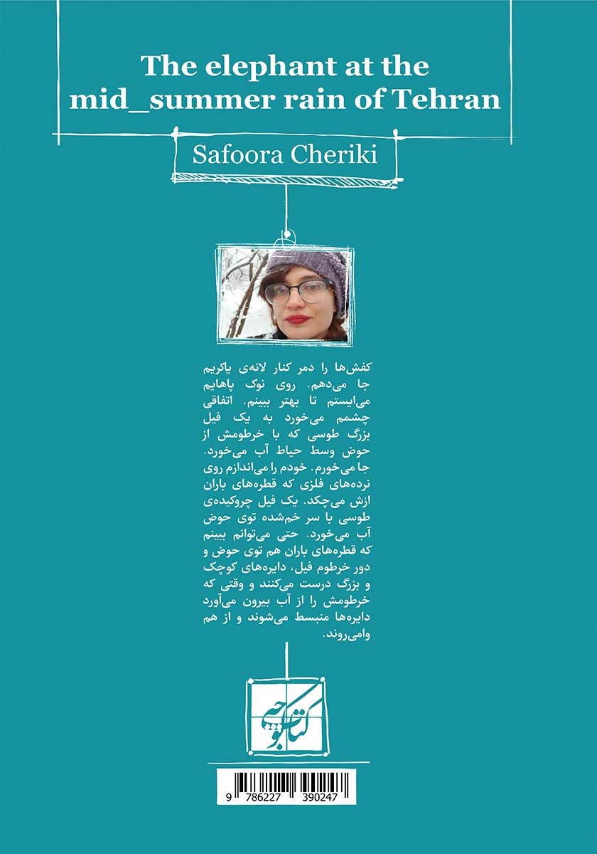 پشت جلد کتاب کتاب فیل در میانه باران تابستان تهران