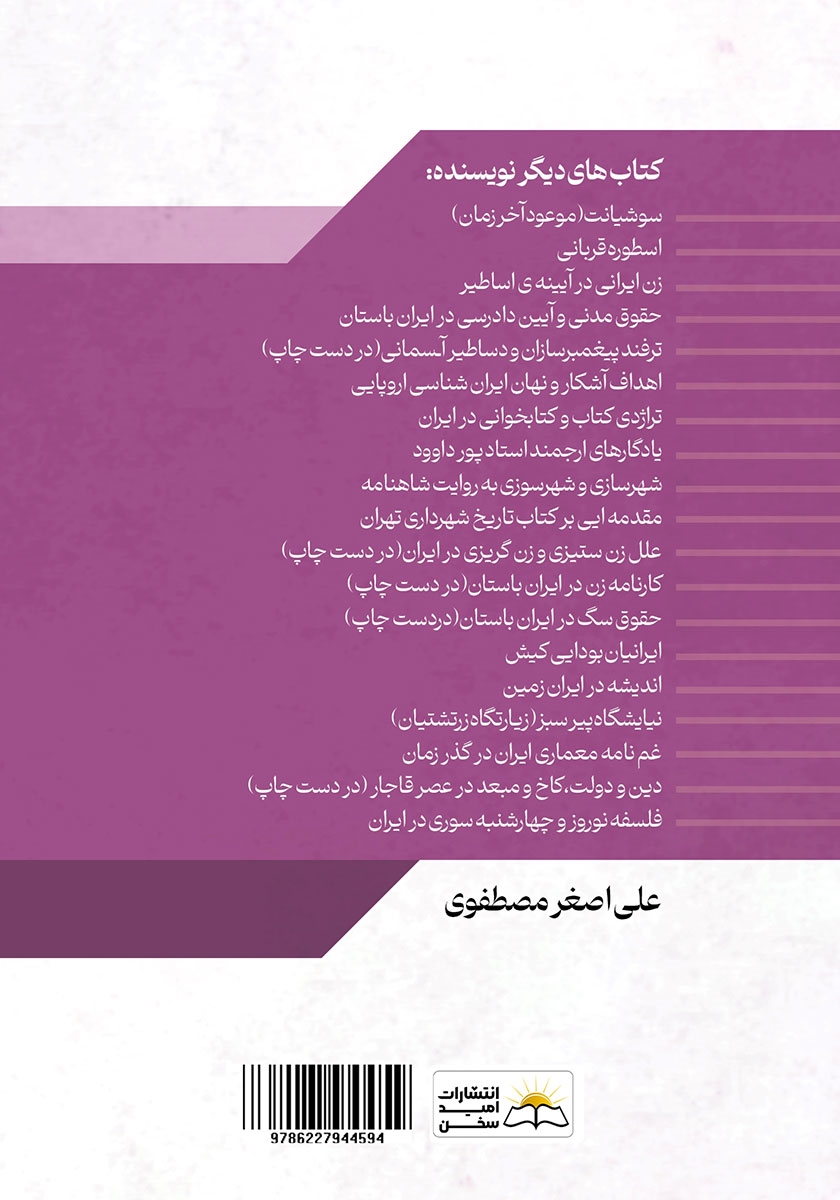 پشت جلد کتاب فلسفه نوروز و چهارشنبهسوری در ایران