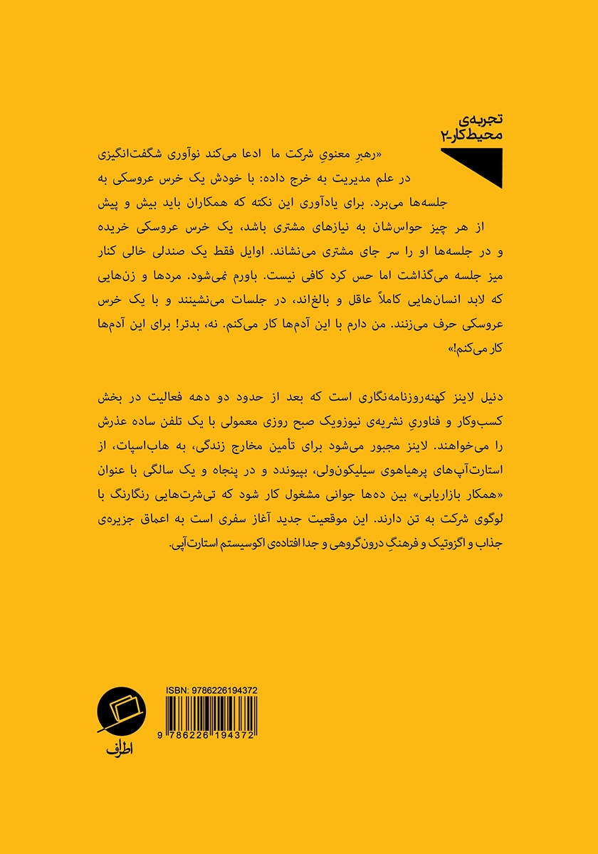 پشت جلد کتاب کتاب مصائب من در حباب استارت آپ