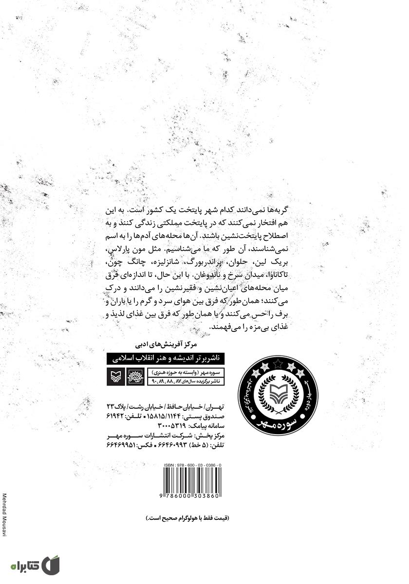 پشت جلد کتاب گربه پایتخت
