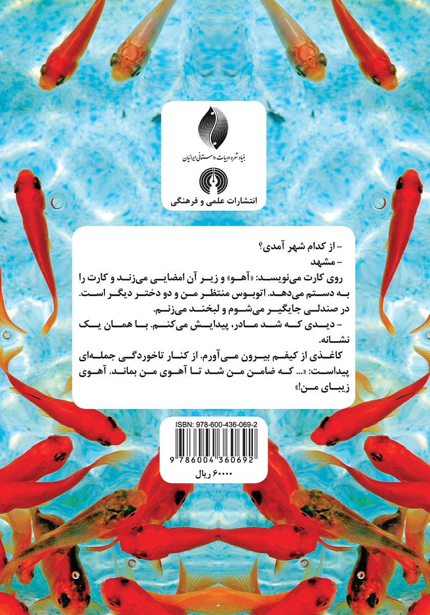 پشت جلد کتاب مردی پر از ماهی گلی و هشت داستان دیگر