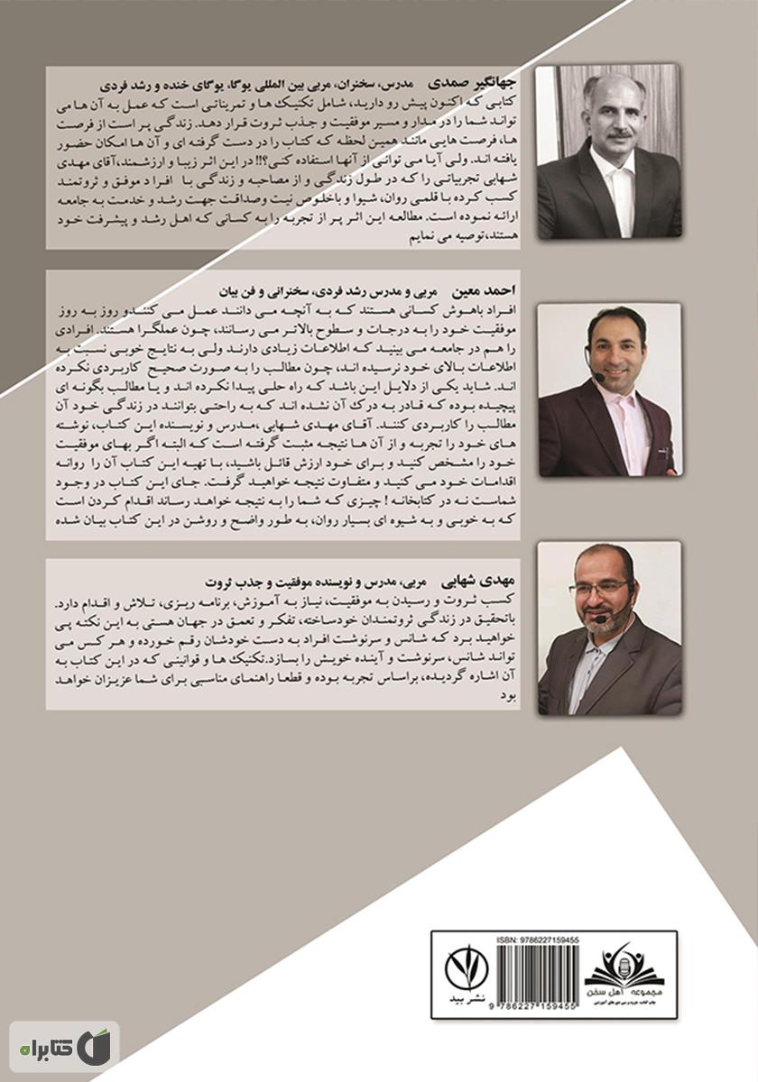 پشت جلد کتاب تکنیک‌های جذب ثروت