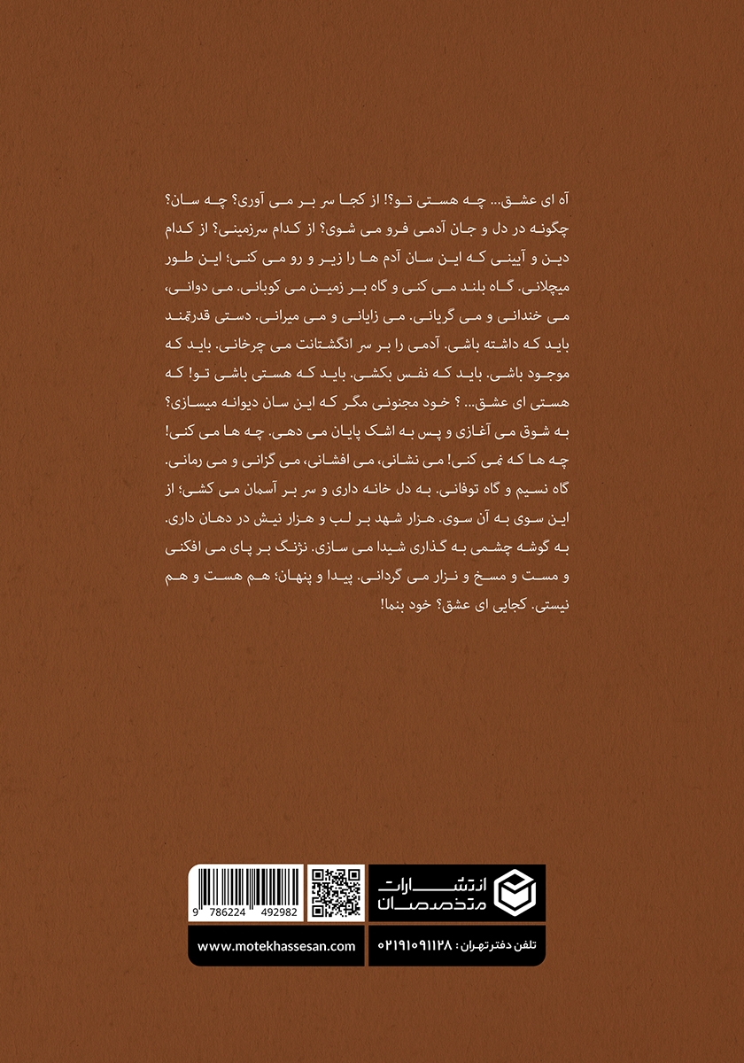 پشت جلد کتاب ریگدانه