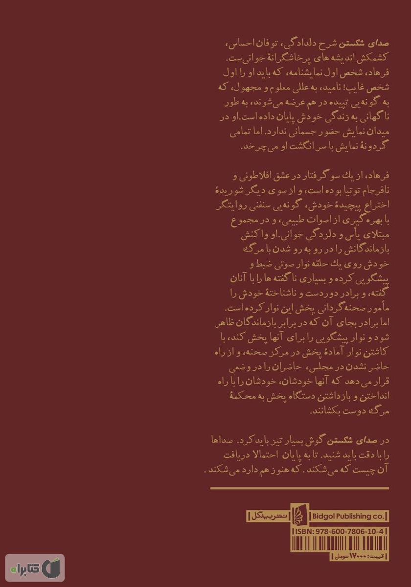 پشت جلد کتاب صدای شکستن