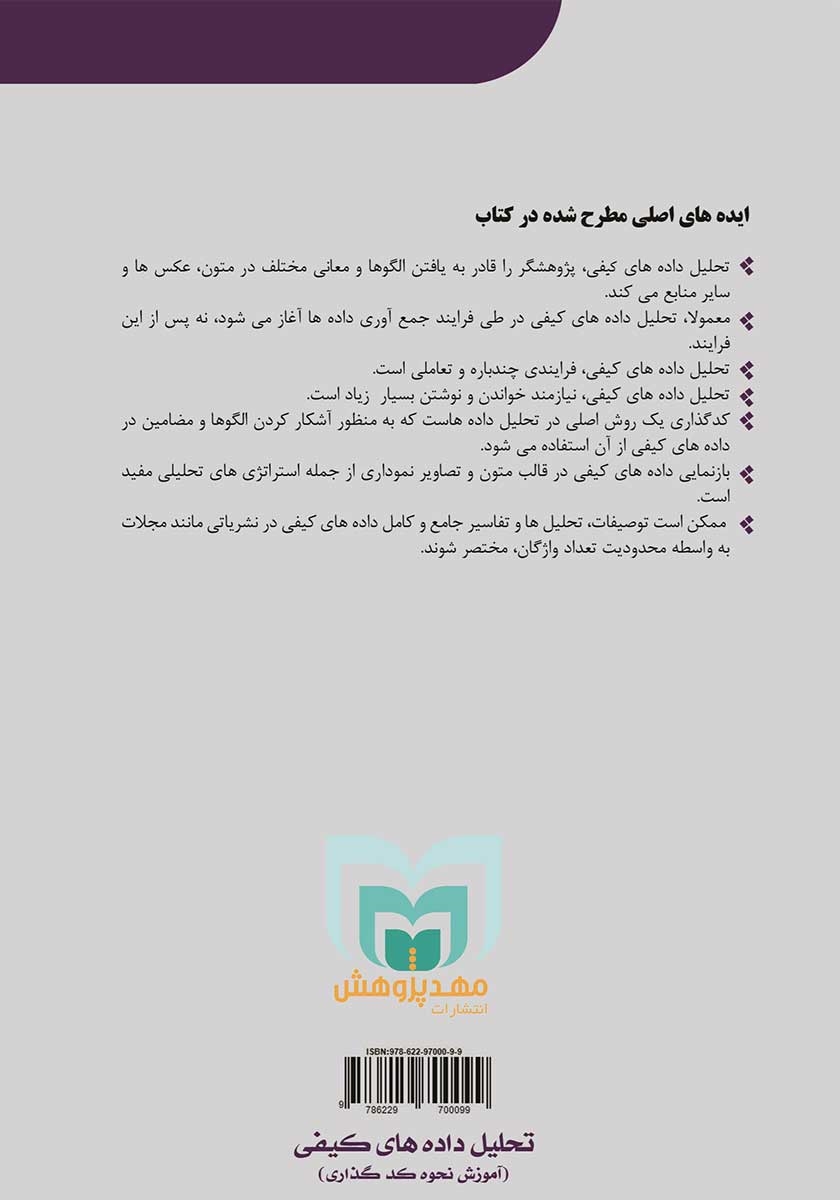 پشت جلد کتاب تحلیل داده‌های کیفی