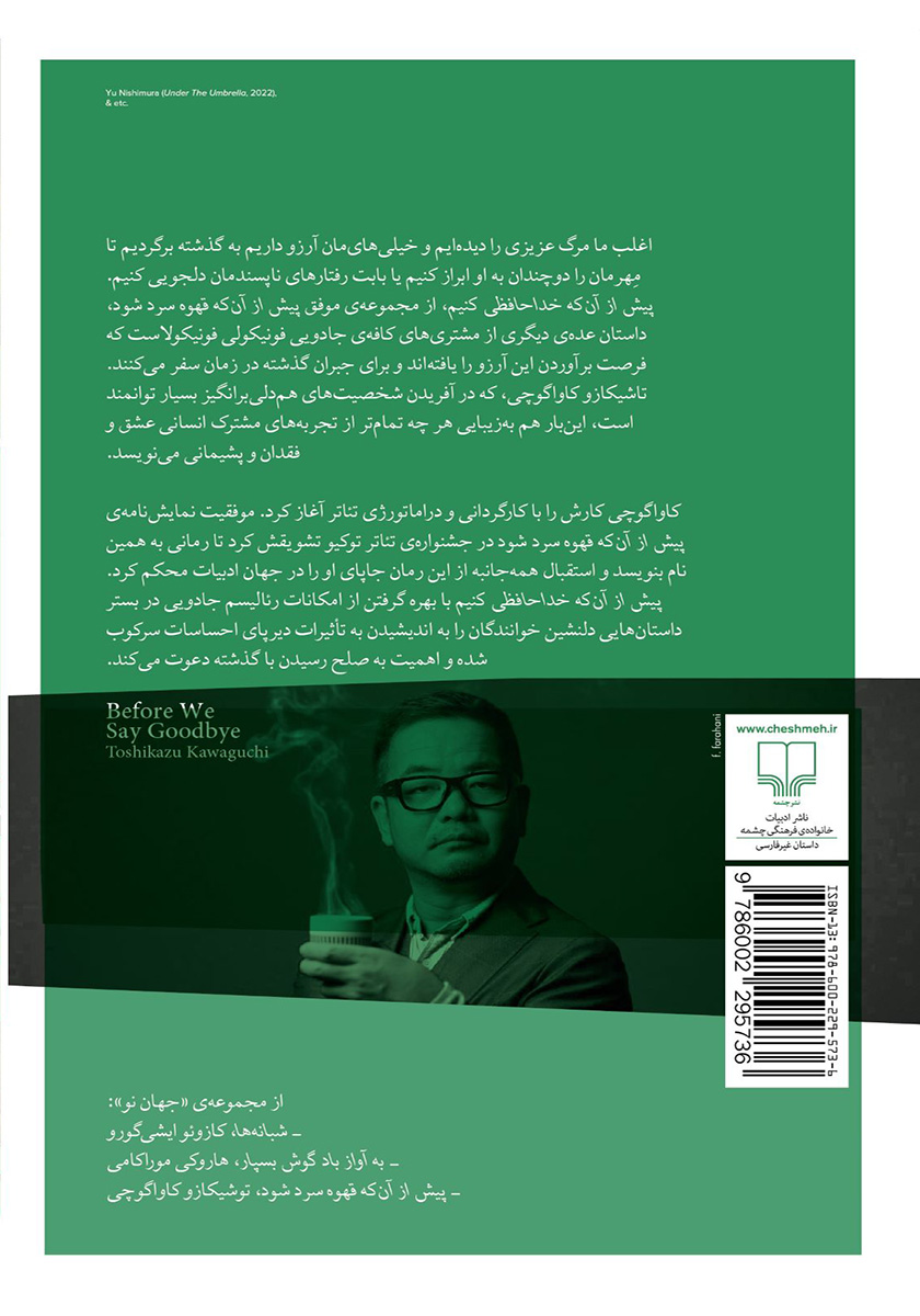 پشت جلد کتاب پیش از آنکه خداحافظی کنیم
