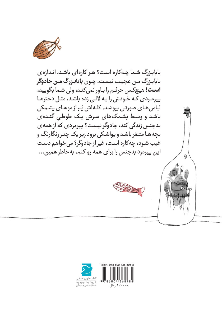 پشت جلد کتاب بابابزرگ کله پشمکی و صورتی من