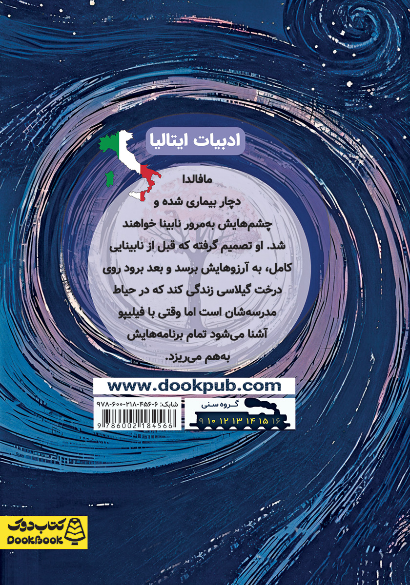 پشت جلد کتاب فاصله من تا درخت گیلاس