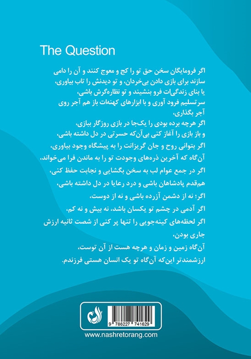 پشت جلد کتاب سوال: هدف حقیقی خود را پیدا کنید