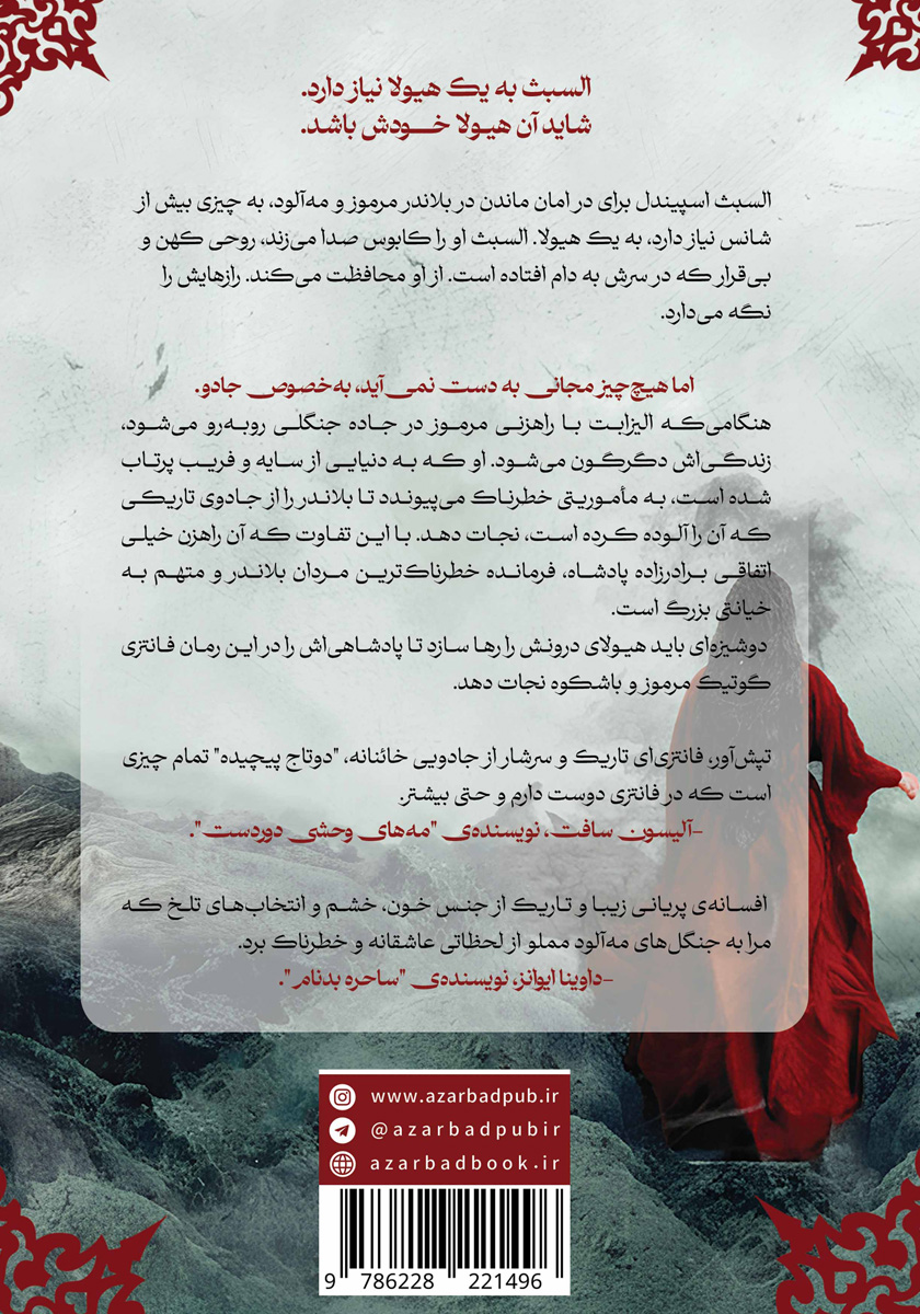 پشت جلد کتاب دو تاج پیچیده