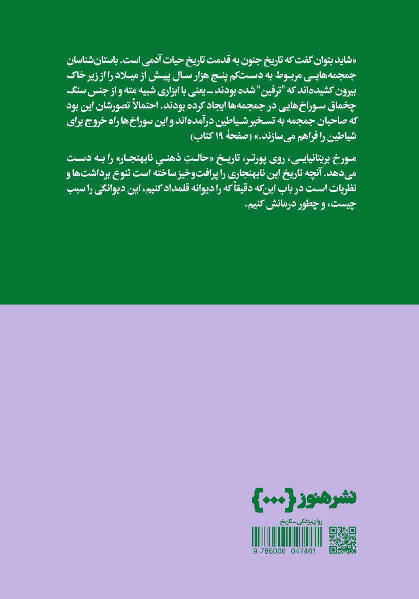 پشت جلد کتاب تاریخ جنون