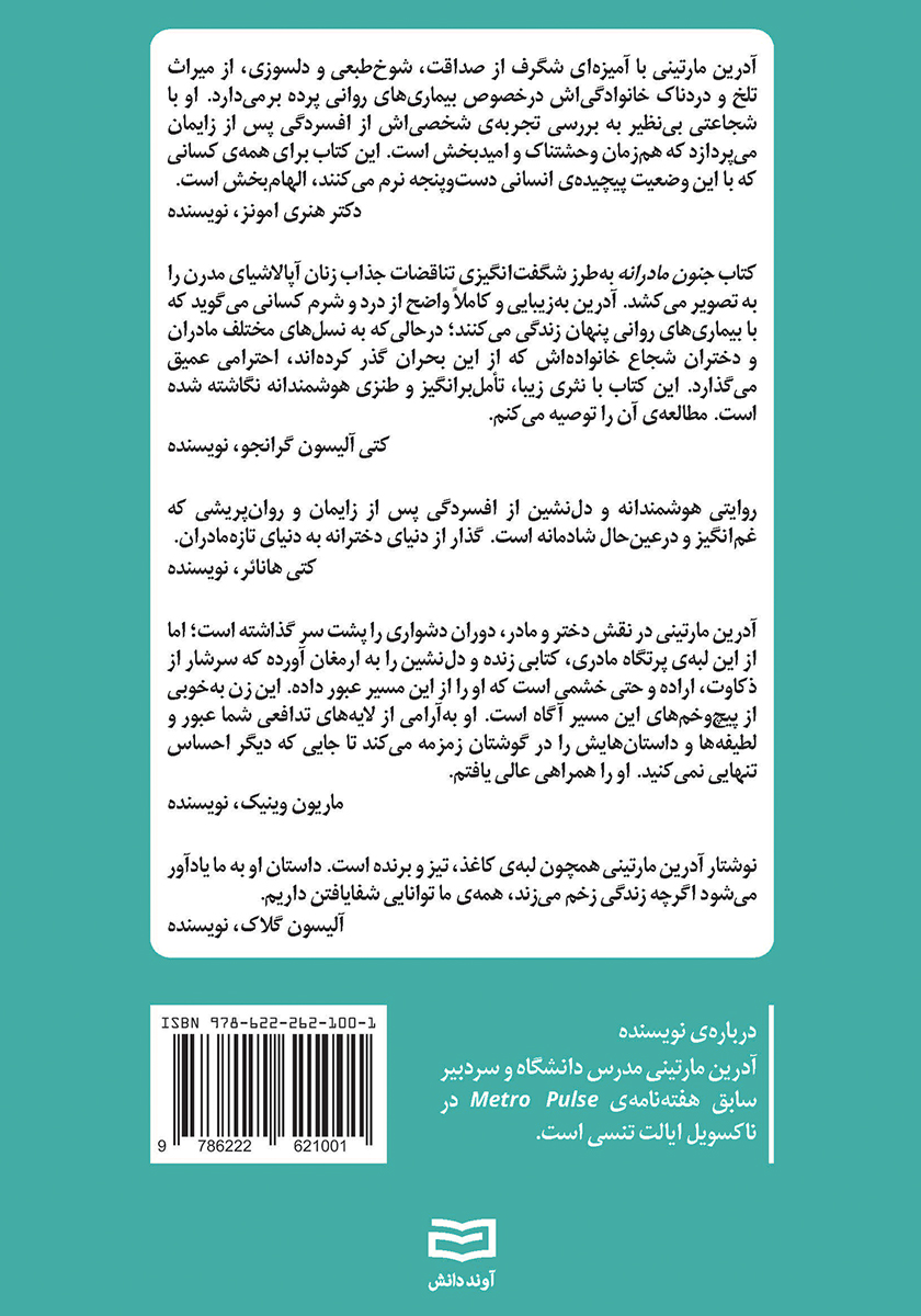 پشت جلد کتاب جنون مادرانه
