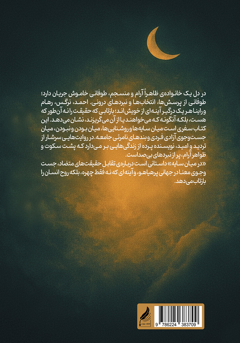 پشت جلد کتاب در میان سایه‌ها