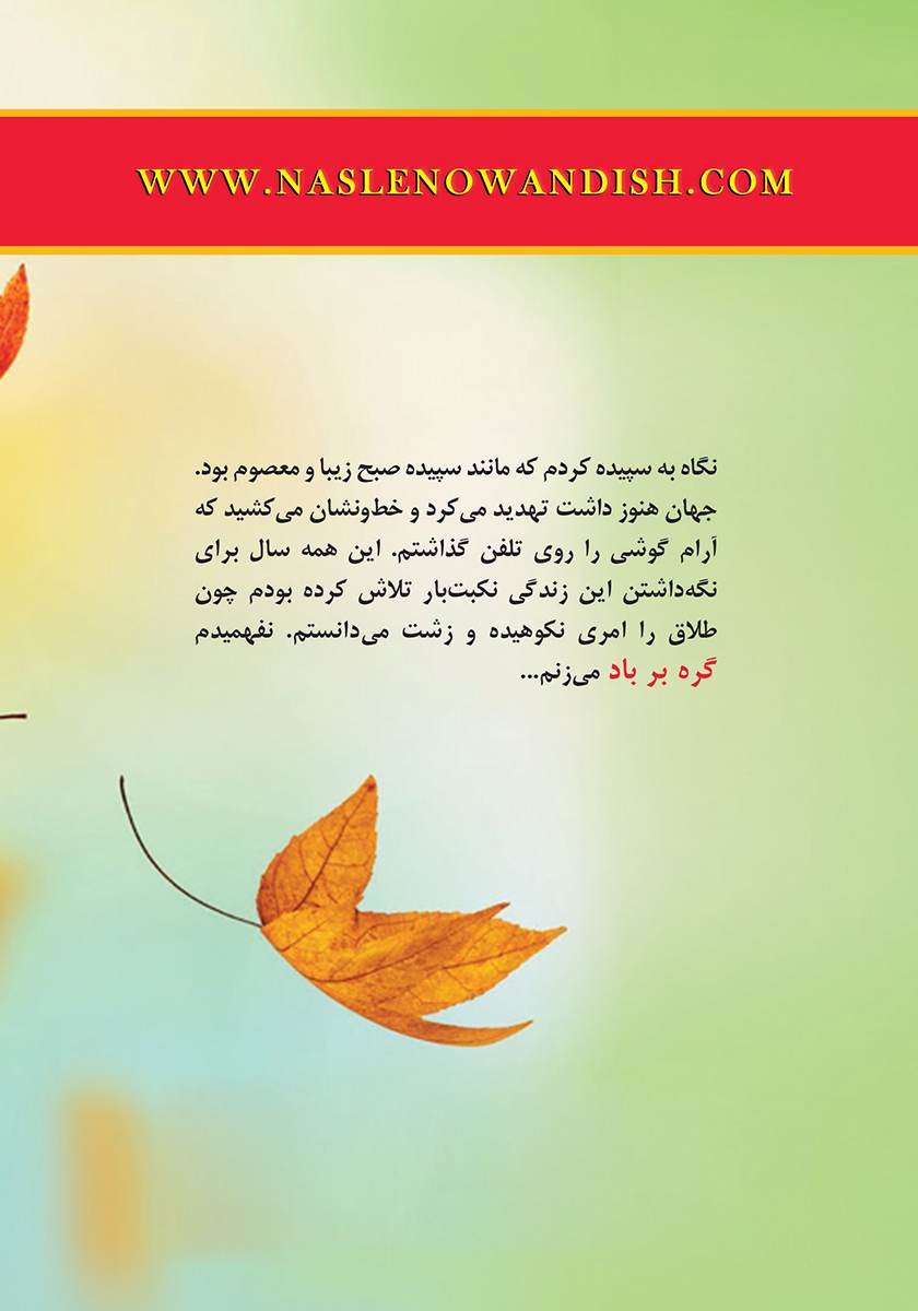 پشت جلد کتاب گره بر باد
