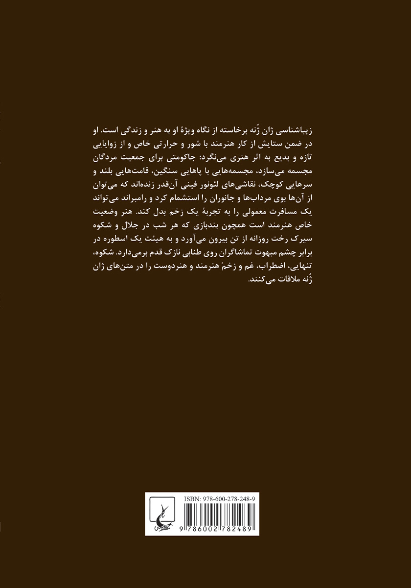 پشت جلد کتاب مقالاتی درباره زیباشناسی هنر
