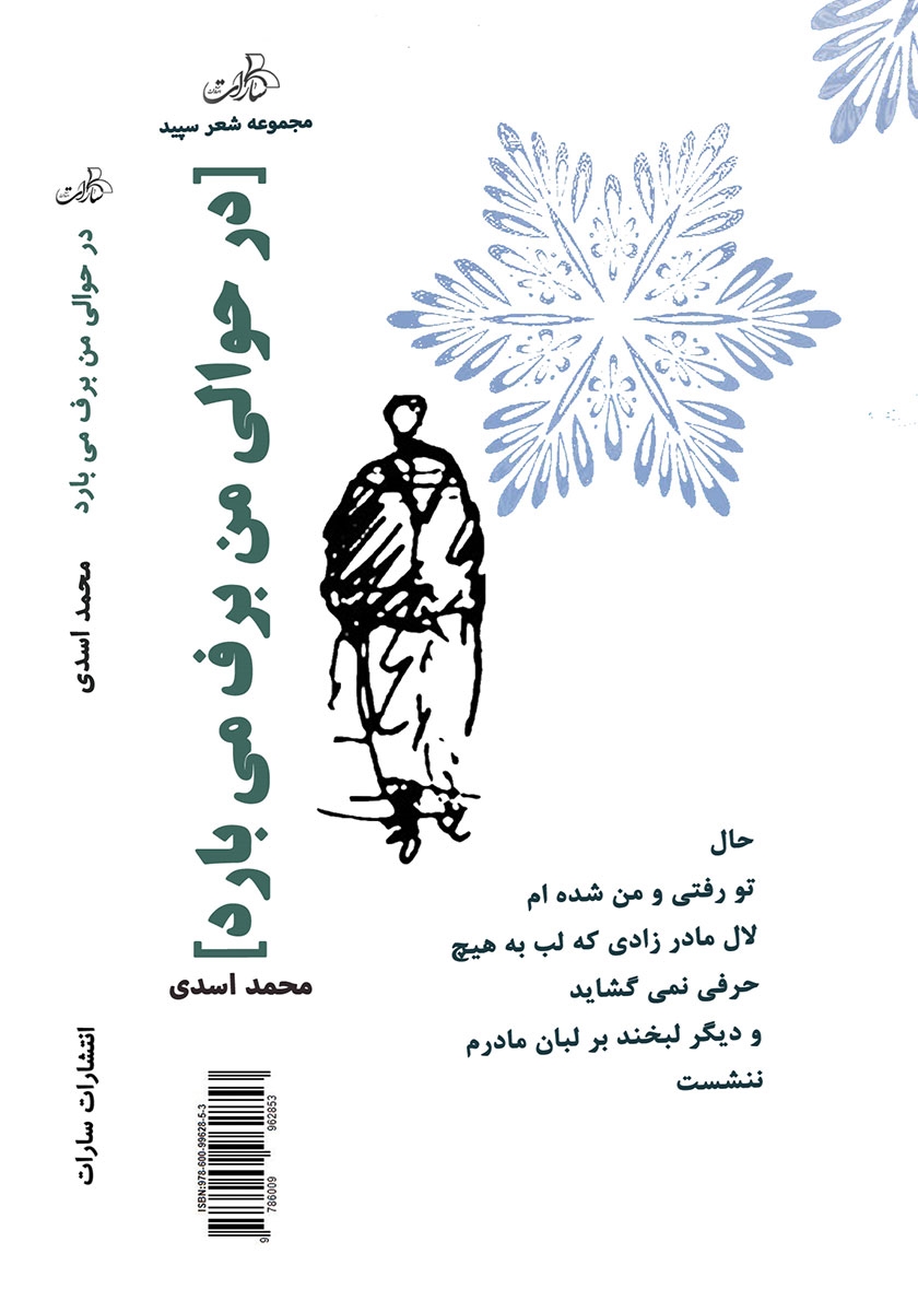 پشت جلد کتاب در حوالی من برف میبارد