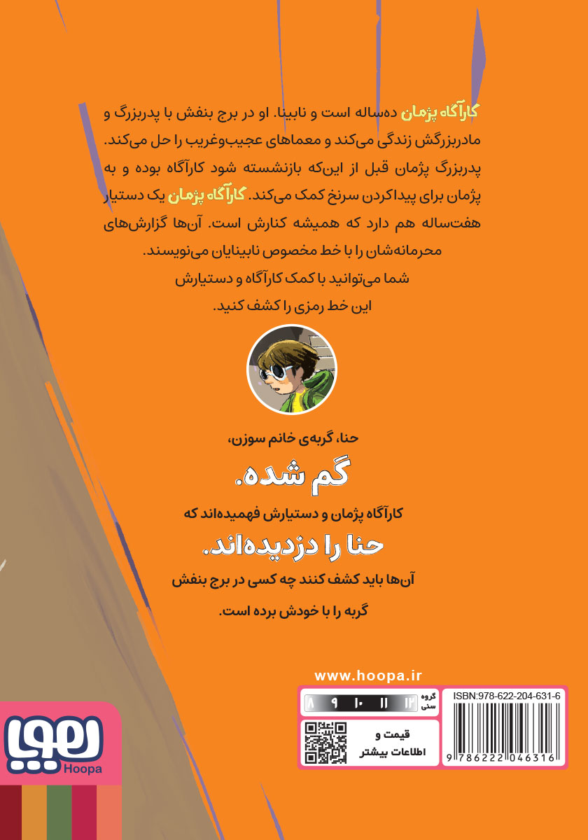 پشت جلد کتاب یک گربه‌ی گمشده