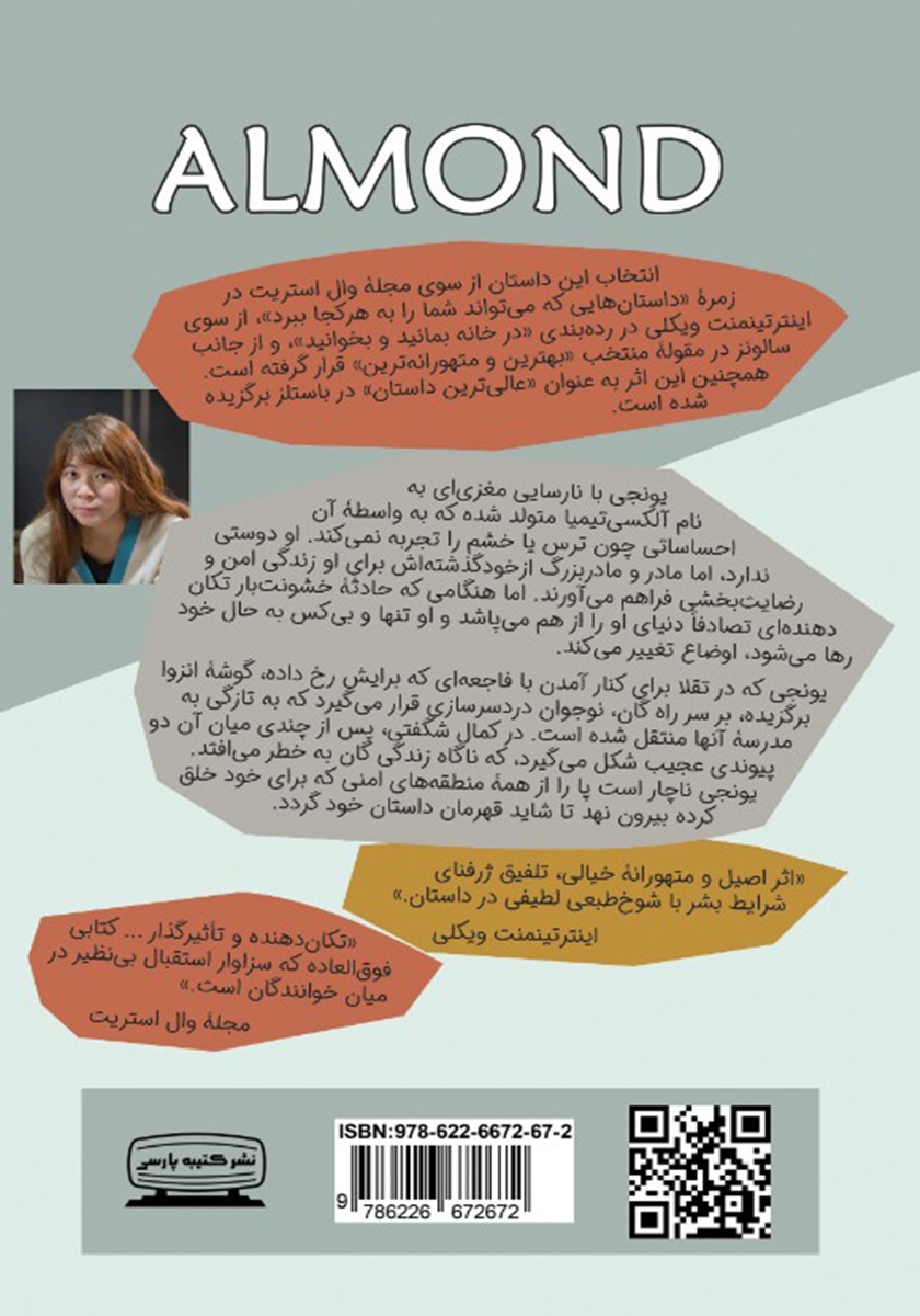 پشت جلد کتاب کتاب بادام