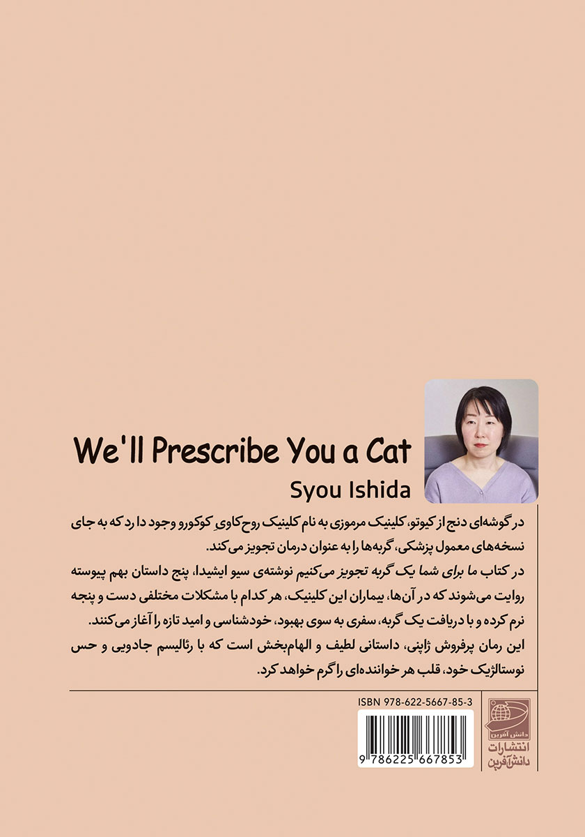 پشت جلد کتاب کتاب ما برای شما یک گربه تجویز می‌کنیم