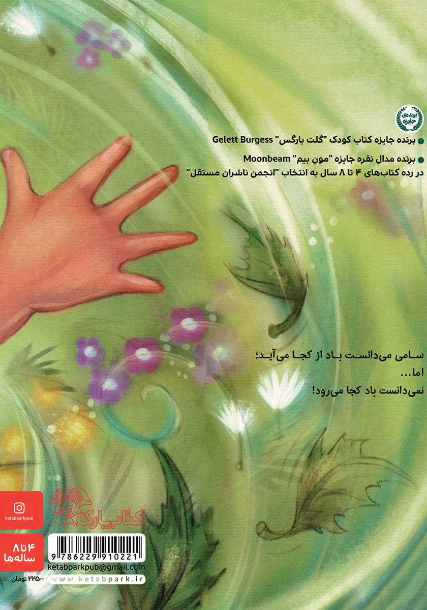 پشت جلد کتاب کتاب پسری که به دنبال باد رفت