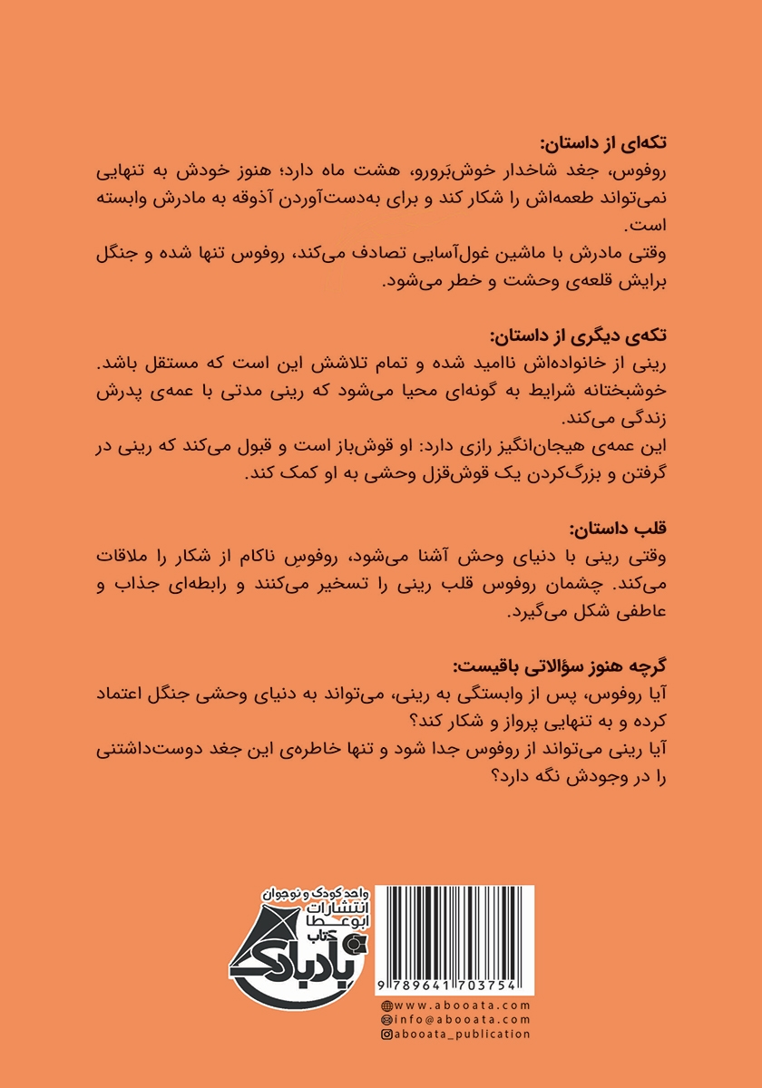 پشت جلد کتاب پرواز با بال عشق
