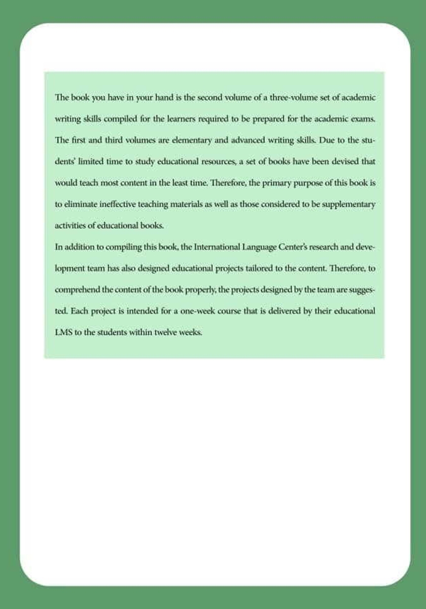 پشت جلد کتاب Academic Writing for International Exams - Book 2