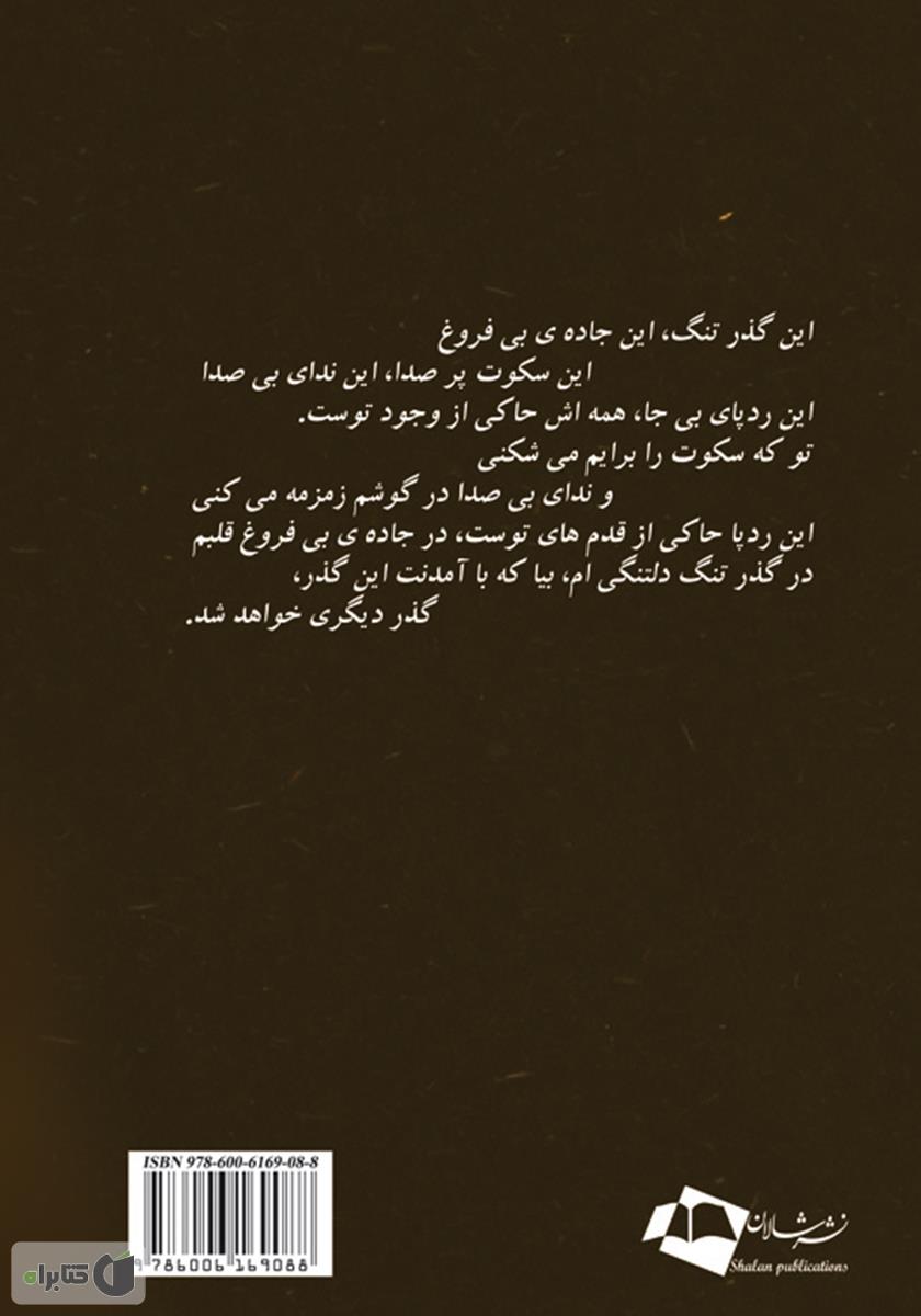 پشت جلد رمان گذر تنگ دلتنگی