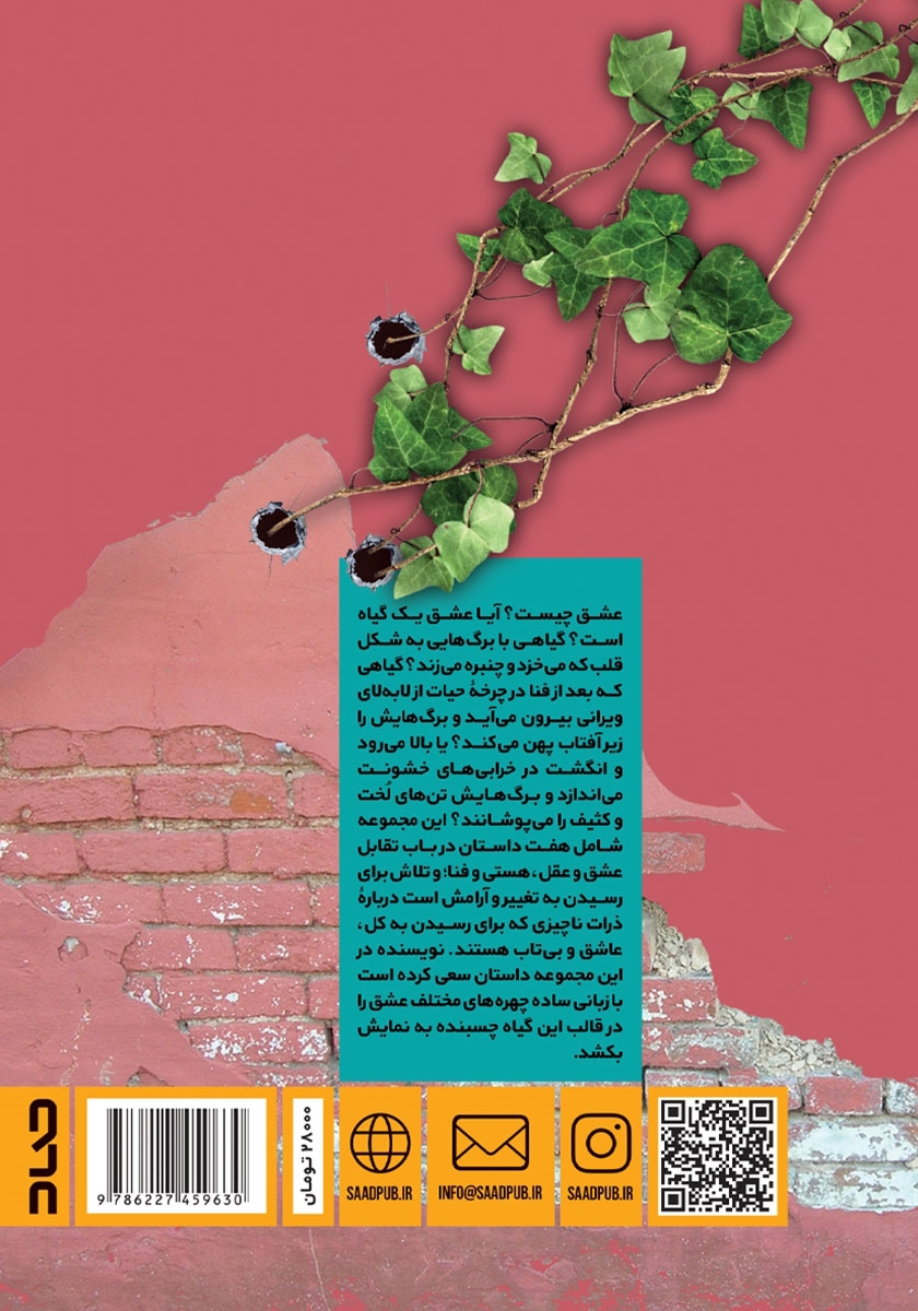پشت جلد کتاب گاه رویش عشقه