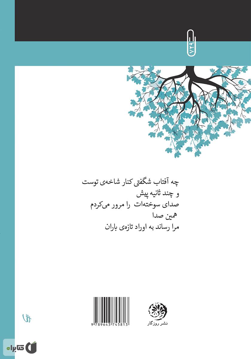 پشت جلد کتاب کتاب چه آفتاب شگفتی کنار شاخه‌ی توست!