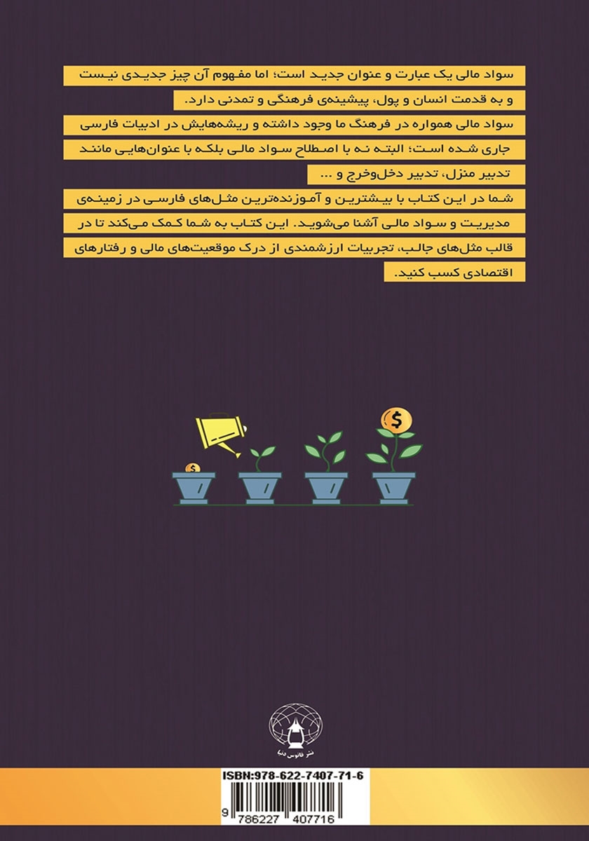 پشت جلد کتاب سواد مالی و فرهنگ