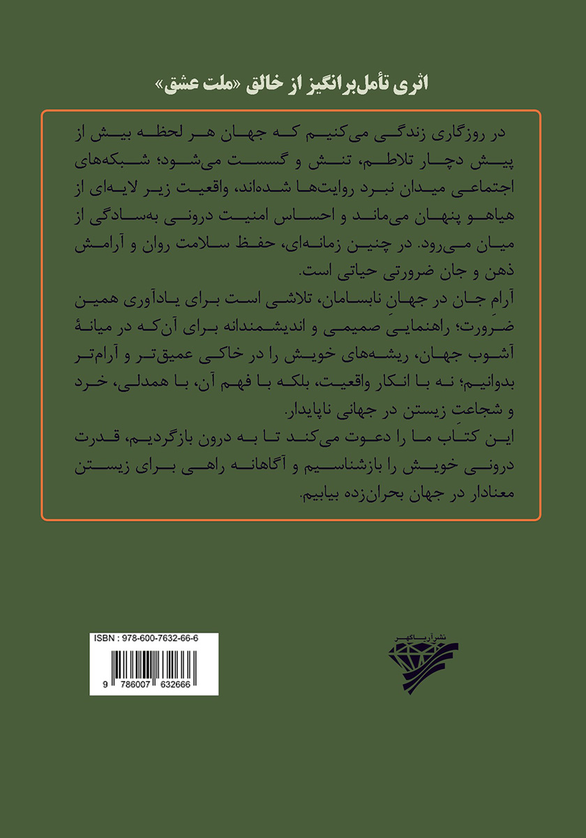پشت جلد کتاب کتاب آرام جان در جهان نابسامان