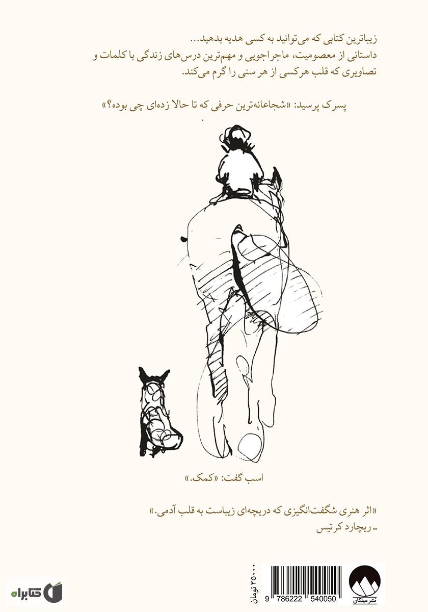 پشت جلد کتاب پسرک، موش کور، روباه و اسب