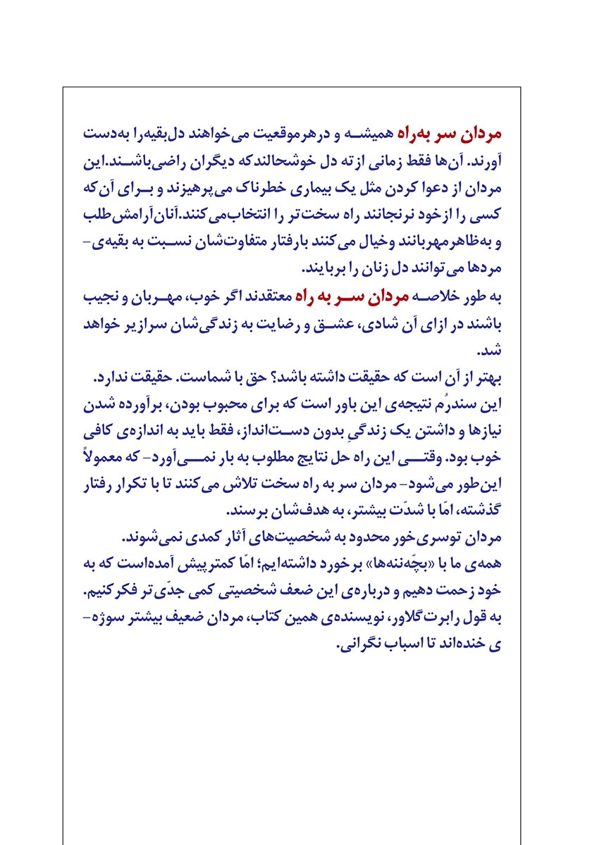 پشت جلد کتاب مصائب مردان سر به راه