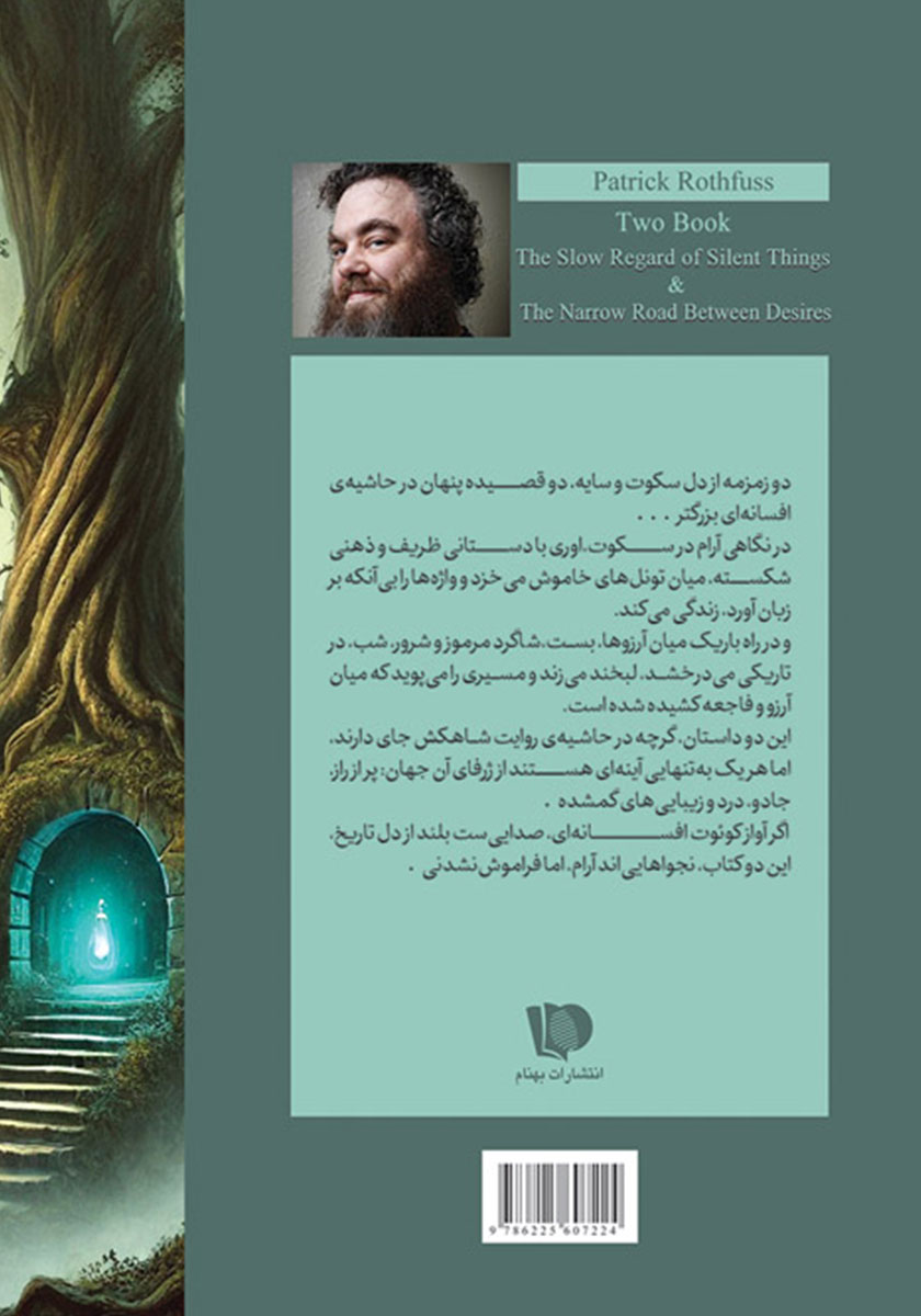 پشت جلد کتاب نگاهی آرام در سکوت و راه باریک میان آرزوها