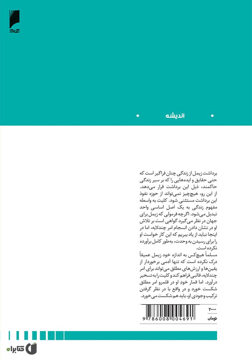 پشت جلد کتاب کتاب گئورگ زیمل (گزیده مقالات با مقدمه زیگفرید کراکاور)
