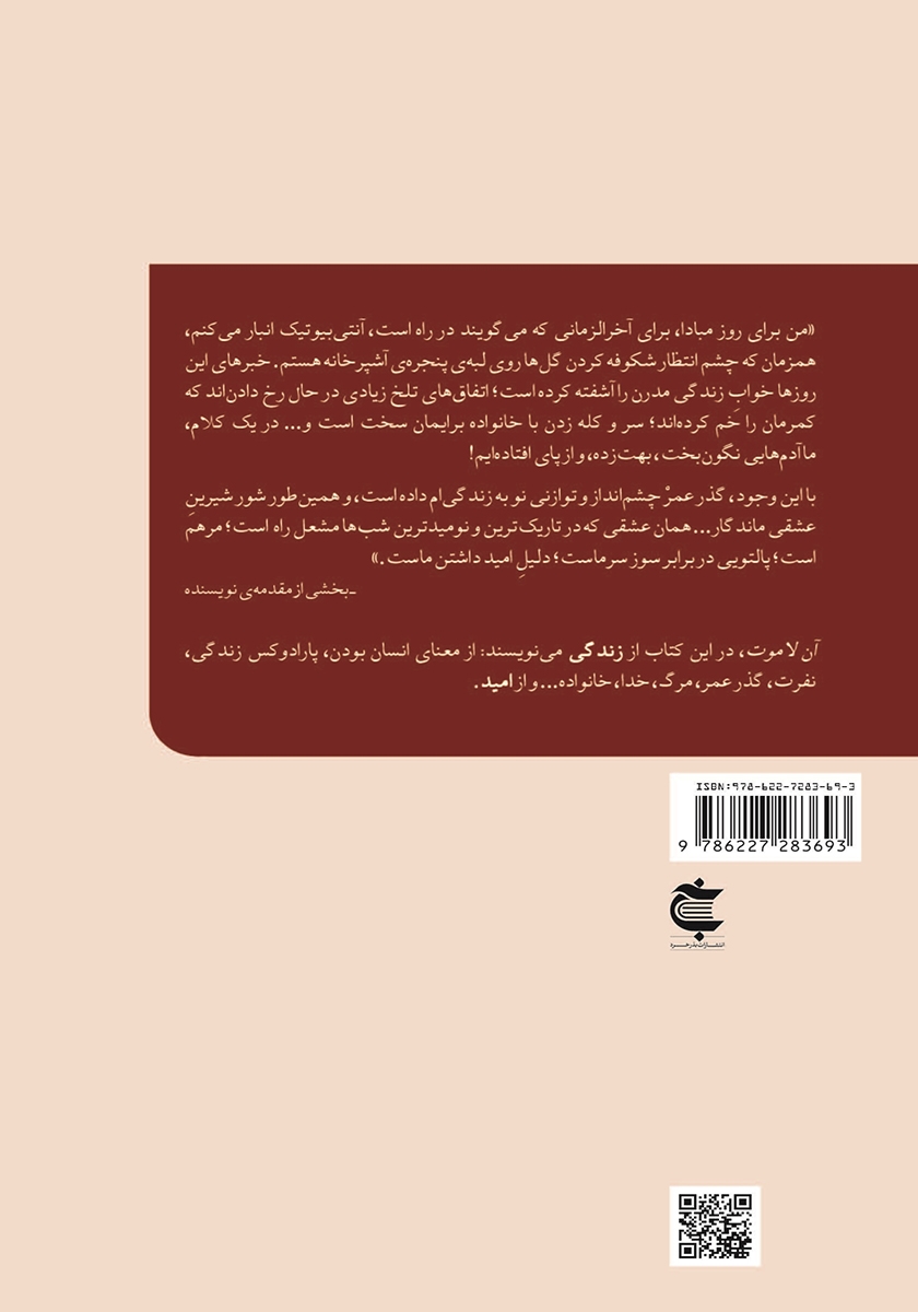 پشت جلد کتاب امیدواری: یادداشت‌هایی درباره‌ی زیستن در سایه‌ی امید