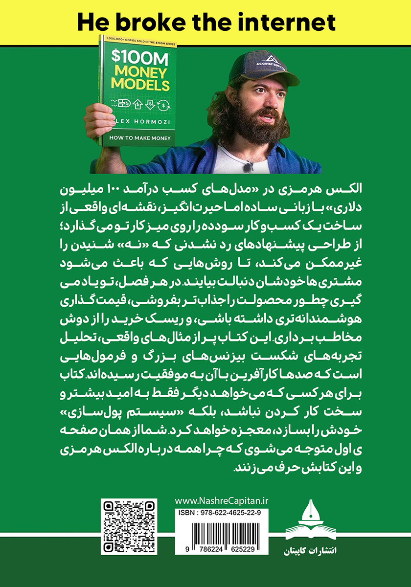 پشت جلد کتاب مدلهای کسب درآمد 100 میلیون دلاری