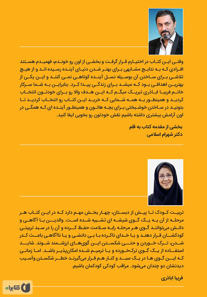 پشت جلد کتاب چهار گوی شیشهای