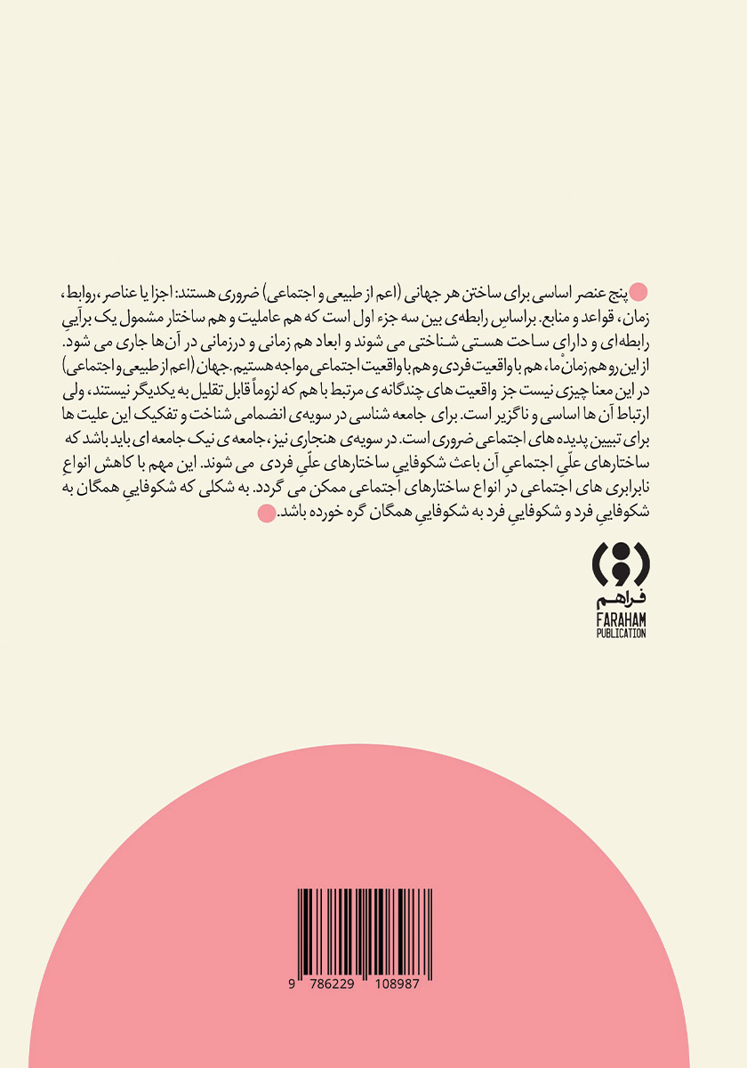 پشت جلد کتاب برآیی واقعیت اجتماعی