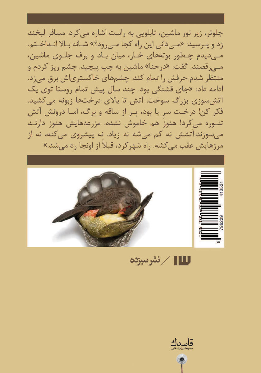 پشت جلد کتاب کتاب در حنا