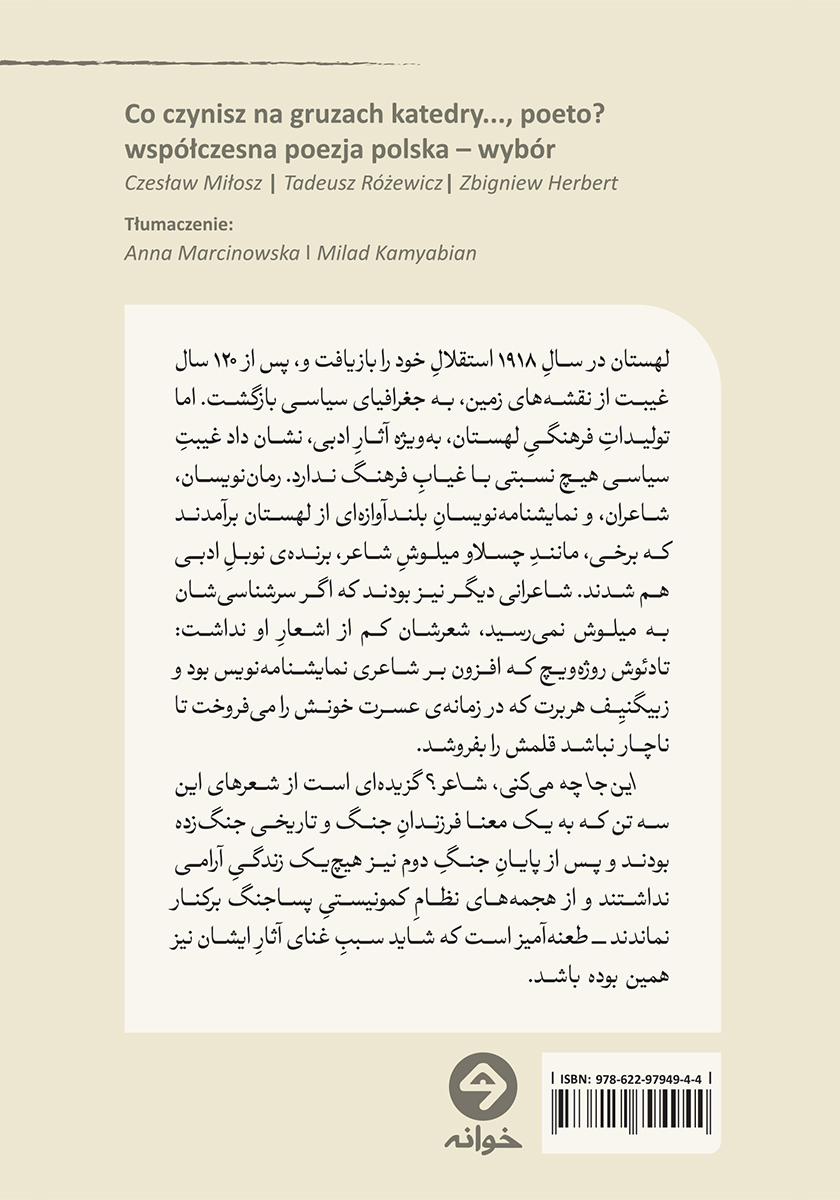 پشت جلد کتاب اینجا چه میکنی، شاعر؟