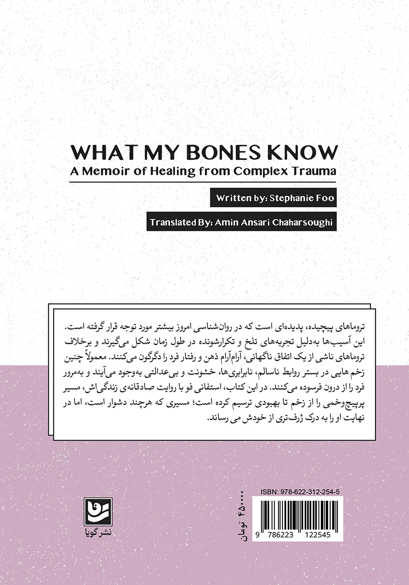 پشت جلد کتاب آنچه با پوست و استخوانم حس کردم