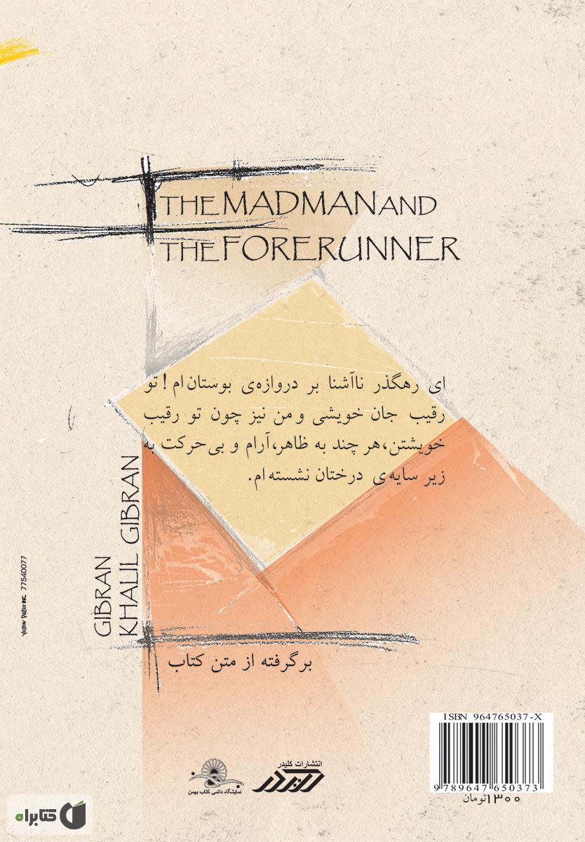پشت جلد کتاب دیوانه و پیشتاز