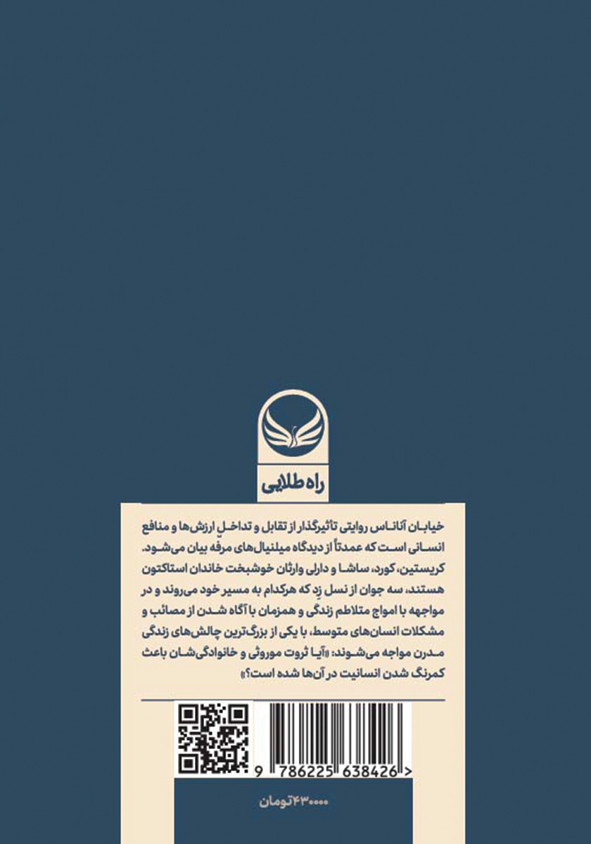 پشت جلد کتاب خیابان آناناس
